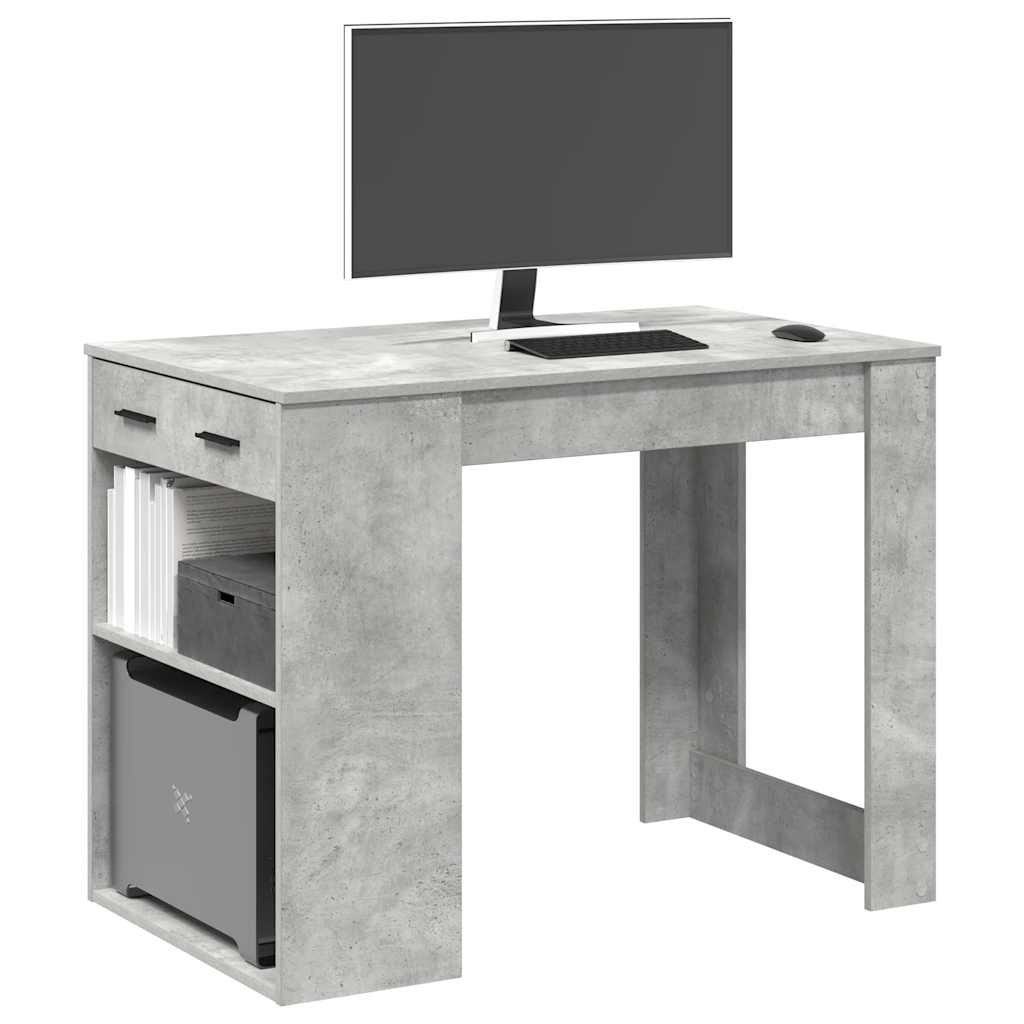 vidaXL Bureau met lade&plank 102x62x77,5 cm bewerkt hout sonoma eiken - Aashly