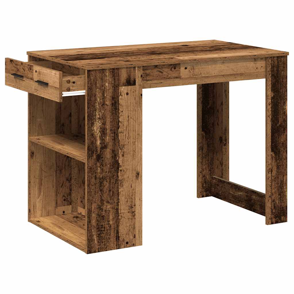vidaXL Bureau met lade&plank 102x62x77,5 cm bewerkt hout sonoma eiken - Aashly