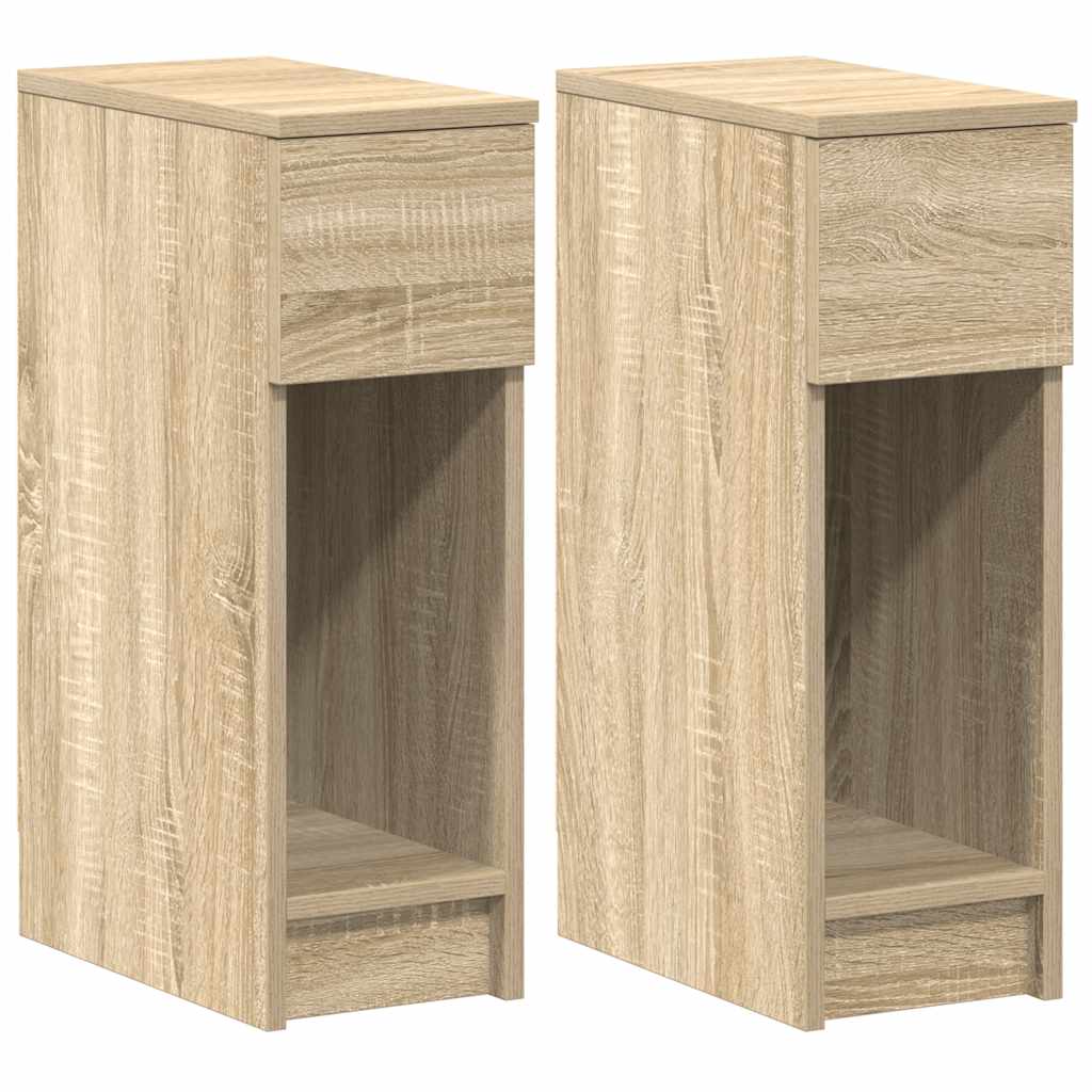 vidaXL Nachtkastjes 2 st met lade 20x36x60 cm artisanaal eikenkleurig - Aashly