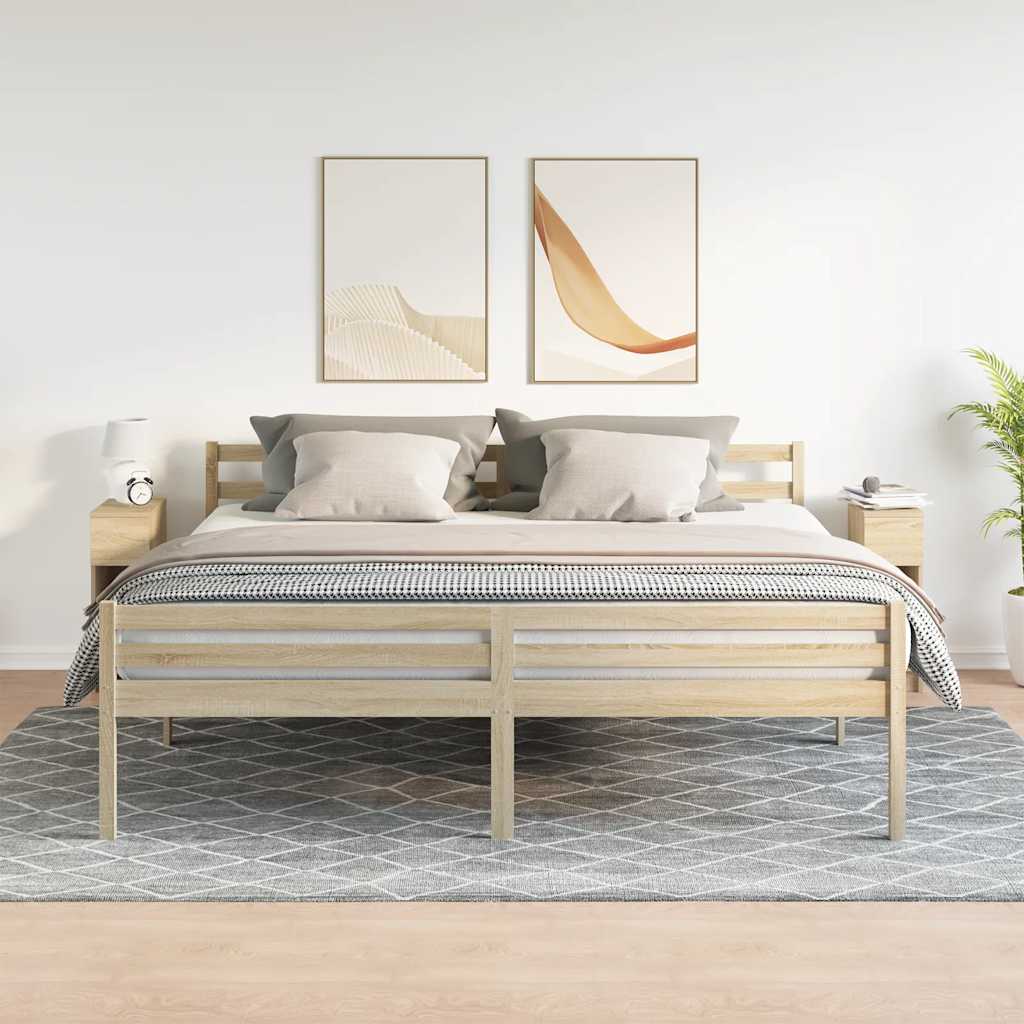 vidaXL Nachtkastjes 2 st met lade 20x36x60 cm artisanaal eikenkleurig - Aashly