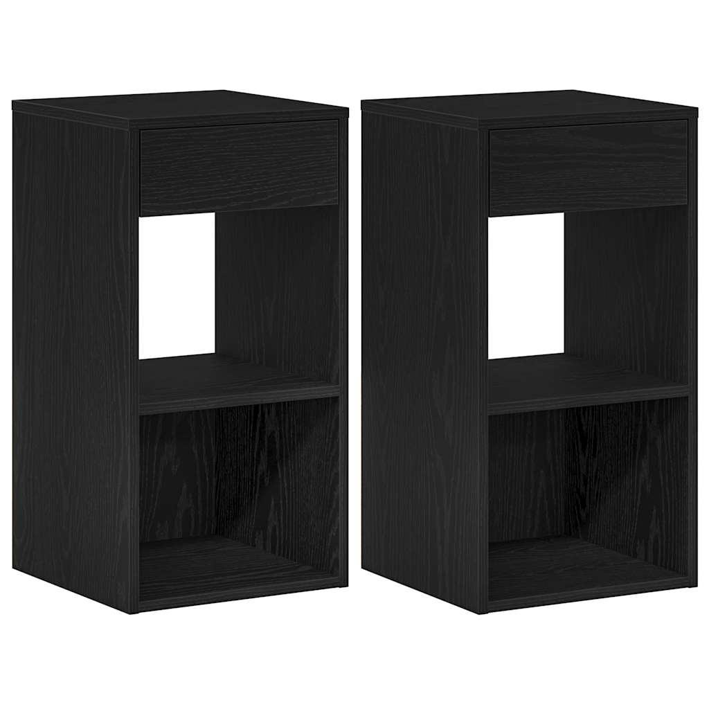 vidaXL Nachtkastje met lade 35x34x66,5 cm oud houtkleurig - Aashly