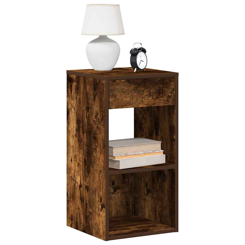 vidaXL Nachtkastje met lade 35x34x66,5 cm oud houtkleurig - Aashly