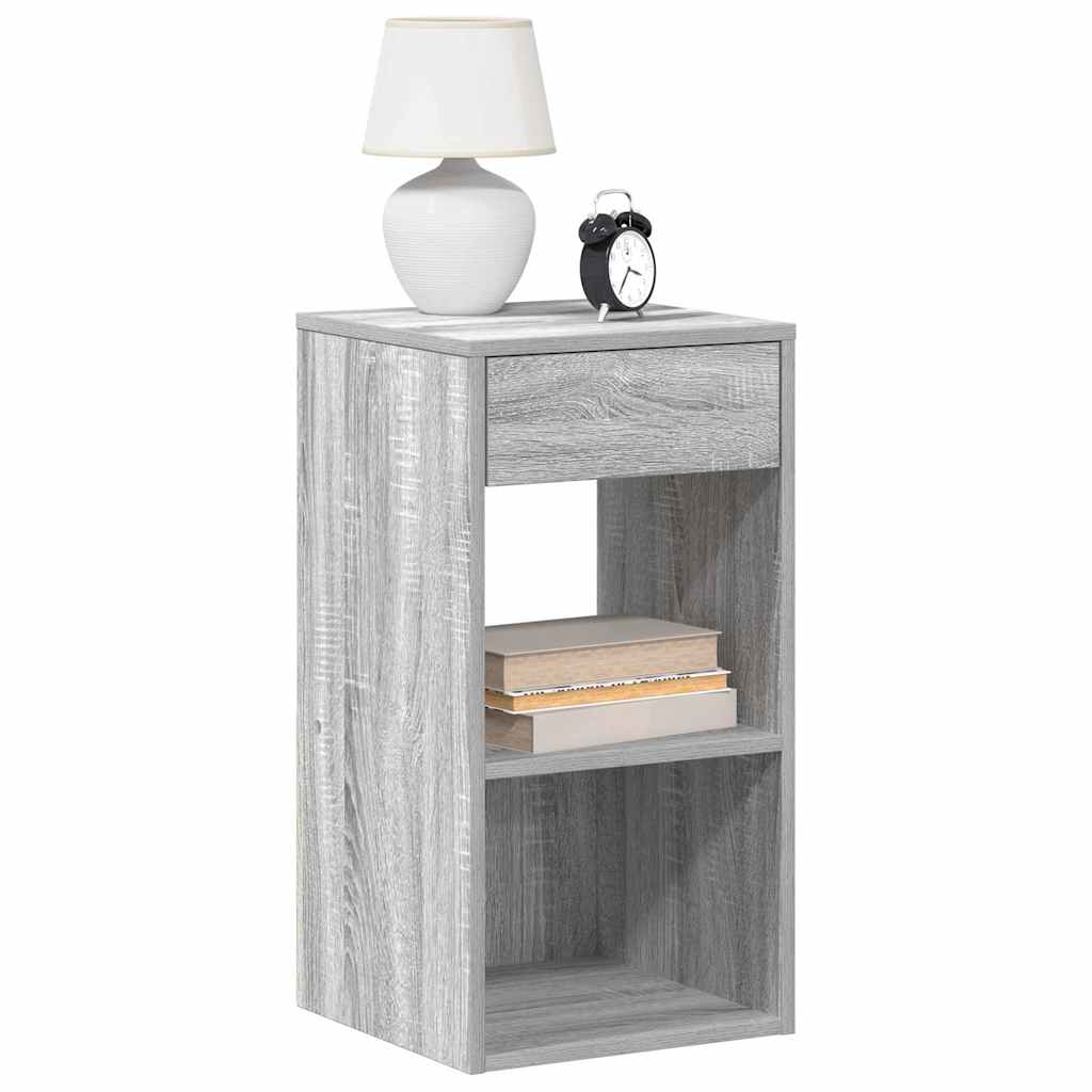 vidaXL Nachtkastje met lade 35x34x66,5 cm oud houtkleurig - Aashly