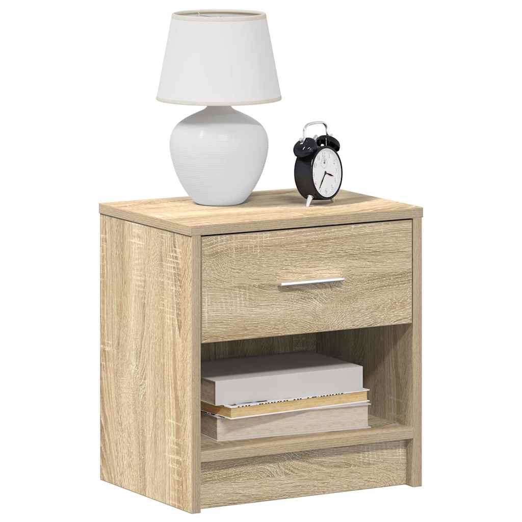 vidaXL Nachtkastje met lade 39x28x41 cm artisanaal eikenkleurig - Aashly