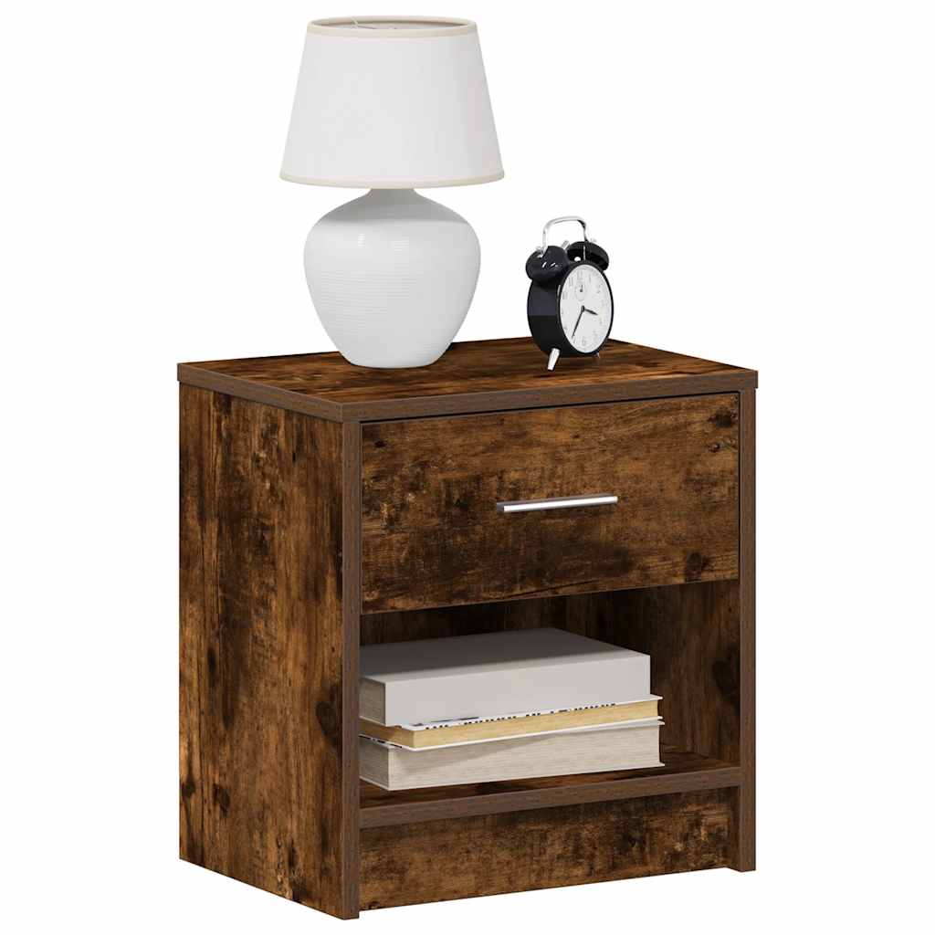 vidaXL Nachtkastje met lade 39x28x41 cm artisanaal eikenkleurig - Aashly