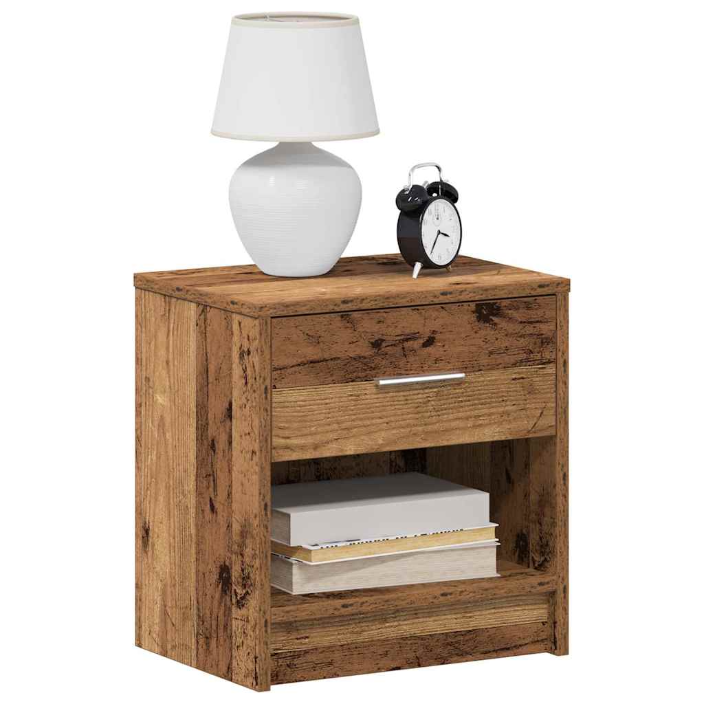 vidaXL Nachtkastje met lade 39x28x41 cm artisanaal eikenkleurig - Aashly