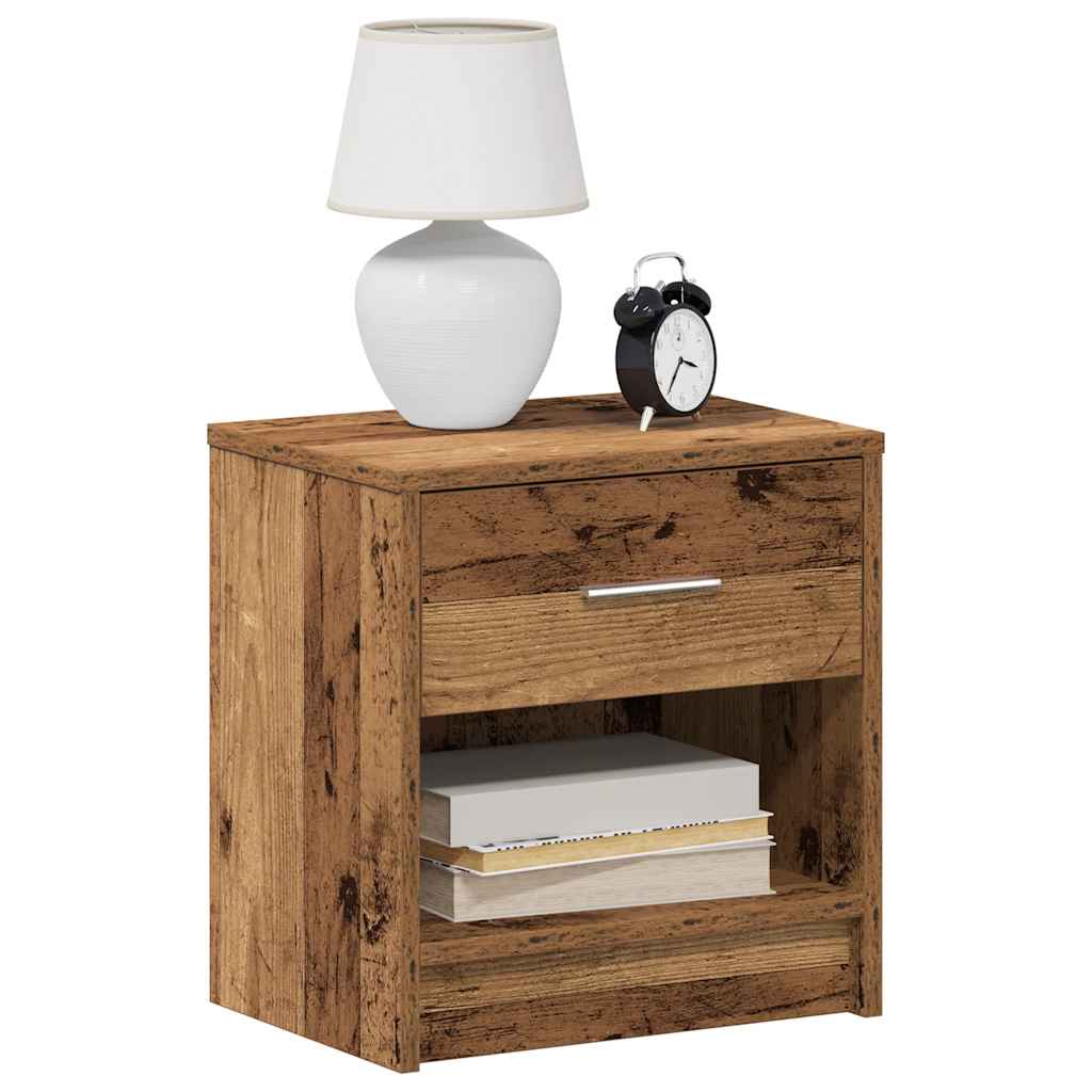 vidaXL Nachtkastje met lade 39x28x41 cm artisanaal eikenkleurig - Aashly