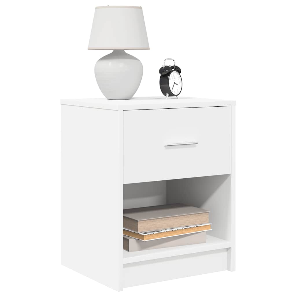vidaXL Nachtkastje met lade 40x34x50 cm wit - Aashly