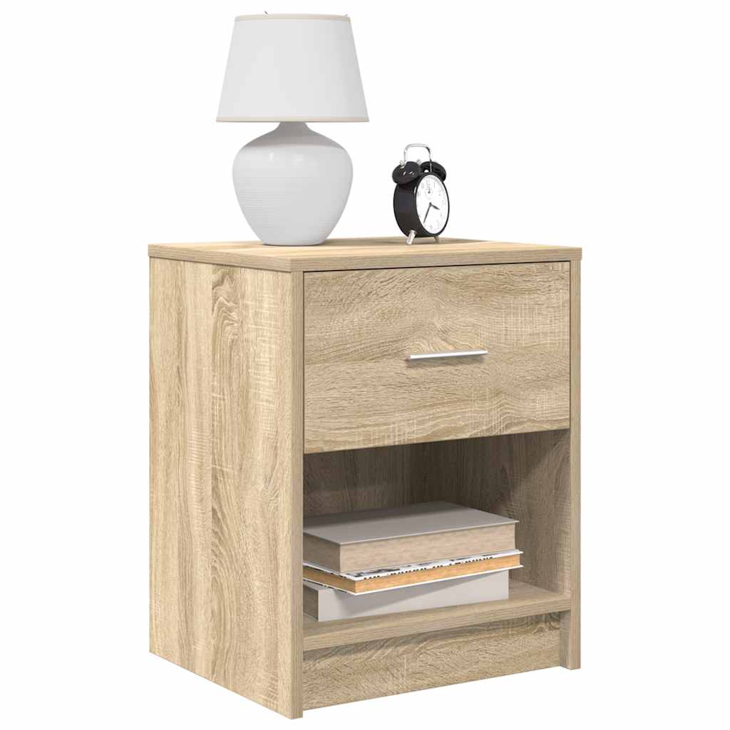 vidaXL Nachtkastje met lade 40x34x50 cm wit - Aashly