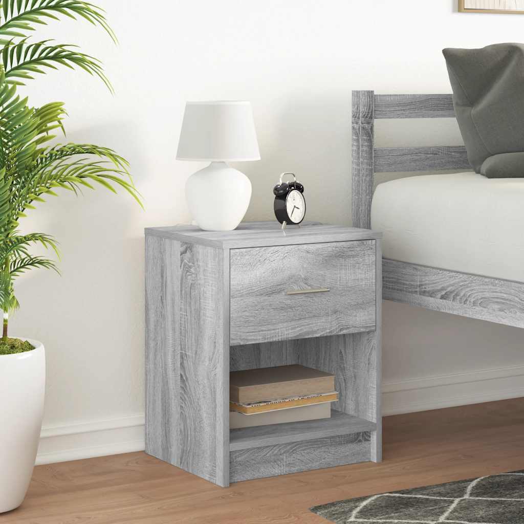 vidaXL Nachtkastje met lade 40x34x50 cm wit - Aashly