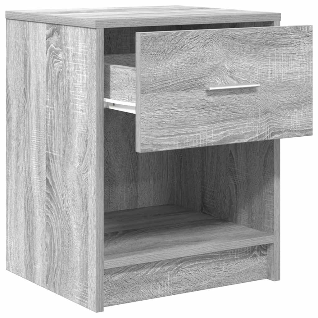 vidaXL Nachtkastje met lade 40x34x50 cm wit - Aashly