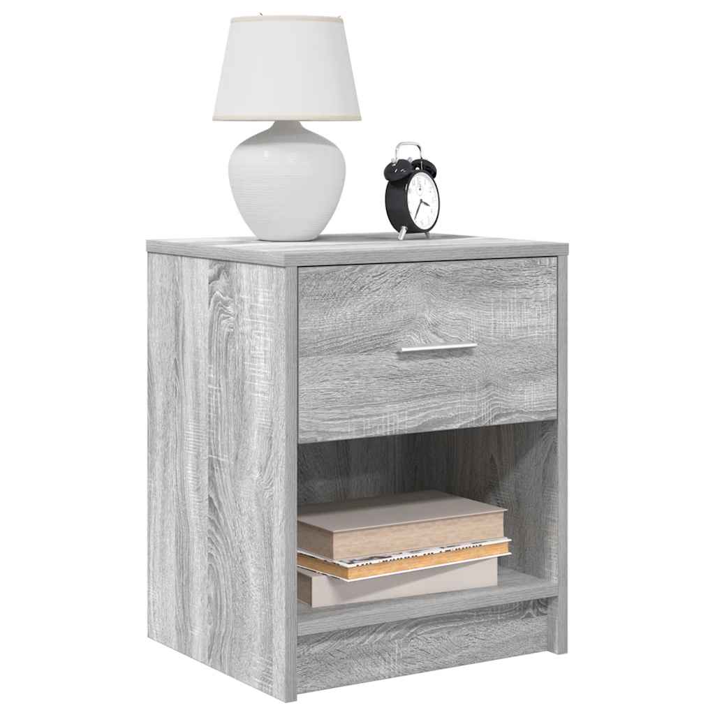 vidaXL Nachtkastje met lade 40x34x50 cm wit - Aashly