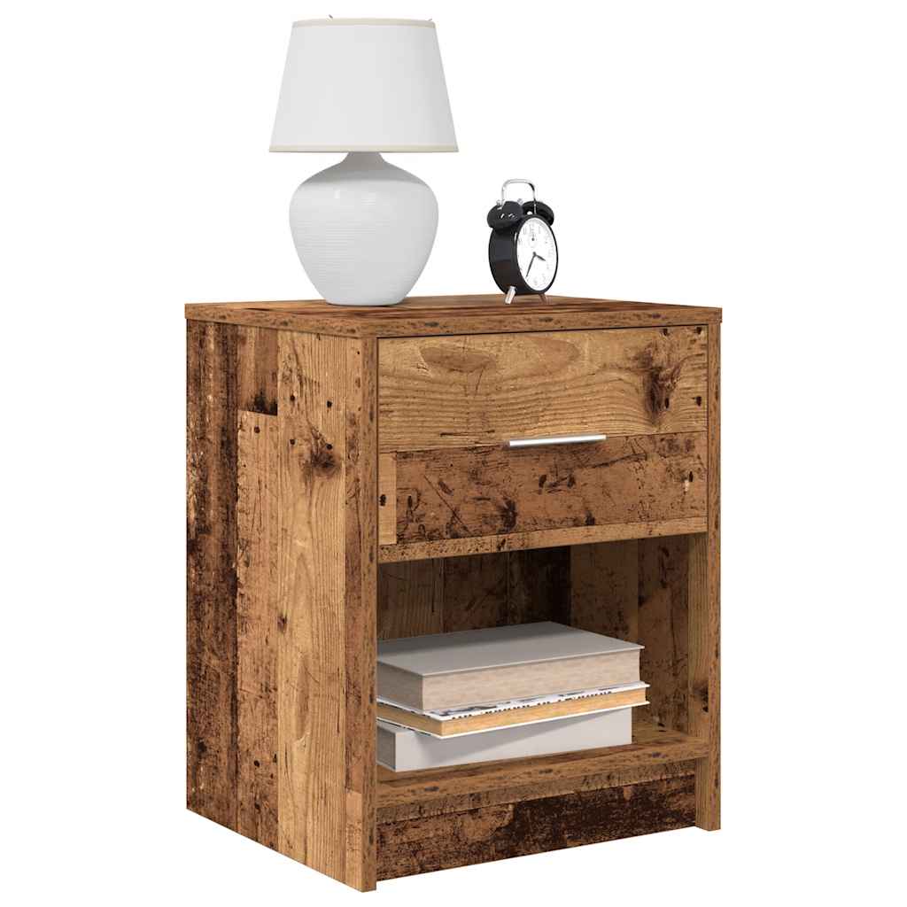 vidaXL Nachtkastje met lade 40x34x50 cm wit - Aashly