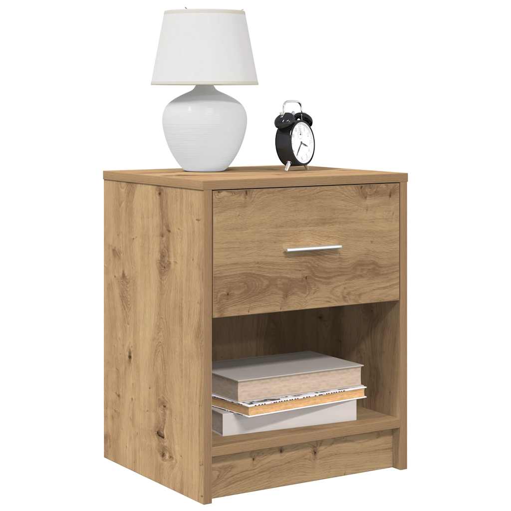 vidaXL Nachtkastje met lade 40x34x50 cm wit - Aashly