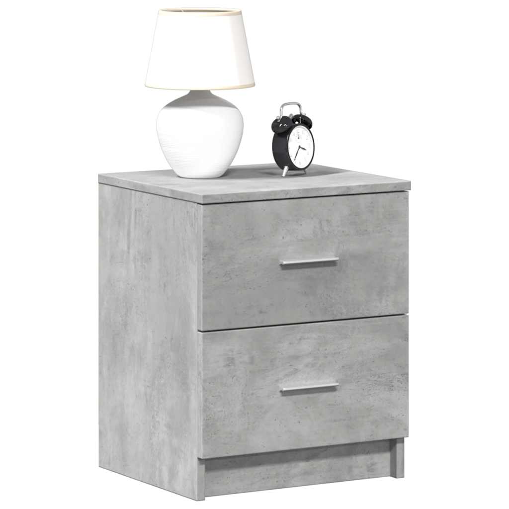 vidaXL Nachtkastjes 2 st met 2 lades 40x36x50 cm betongrijs - Aashly