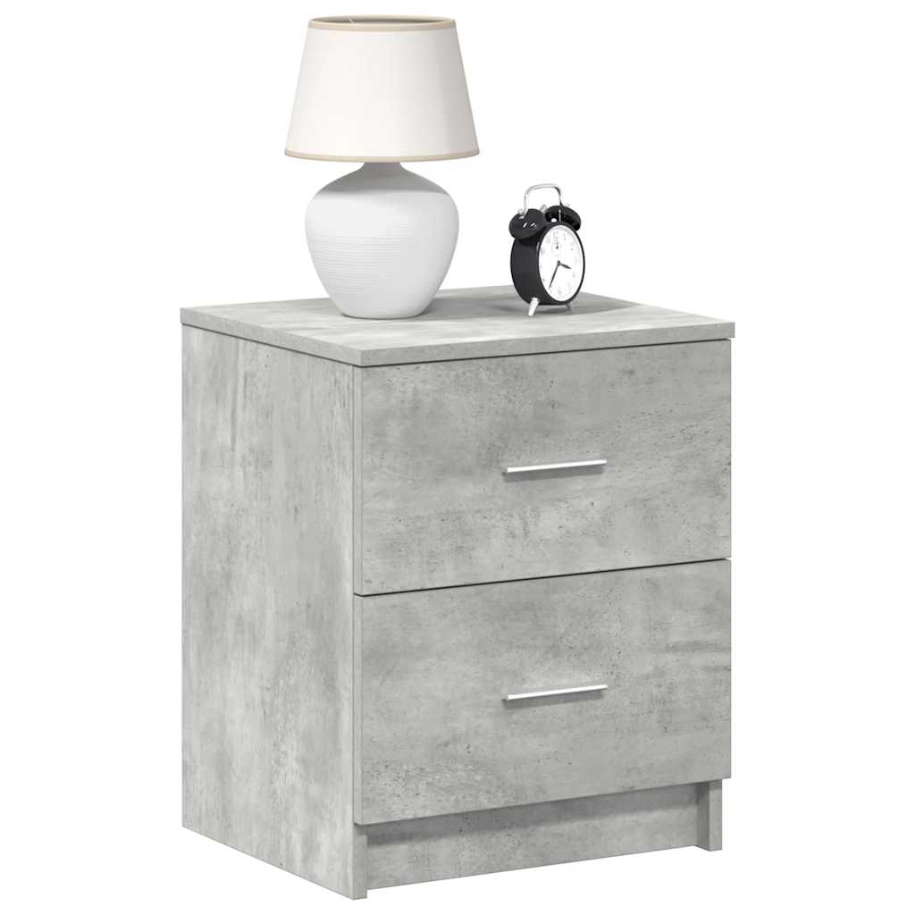 vidaXL Nachtkastjes 2 st met 2 lades 40x36x50 cm betongrijs - Aashly