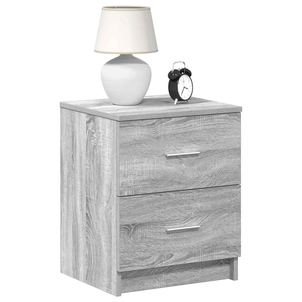 vidaXL Nachtkastjes 2 st met 2 lades 40x36x50 cm betongrijs - Aashly