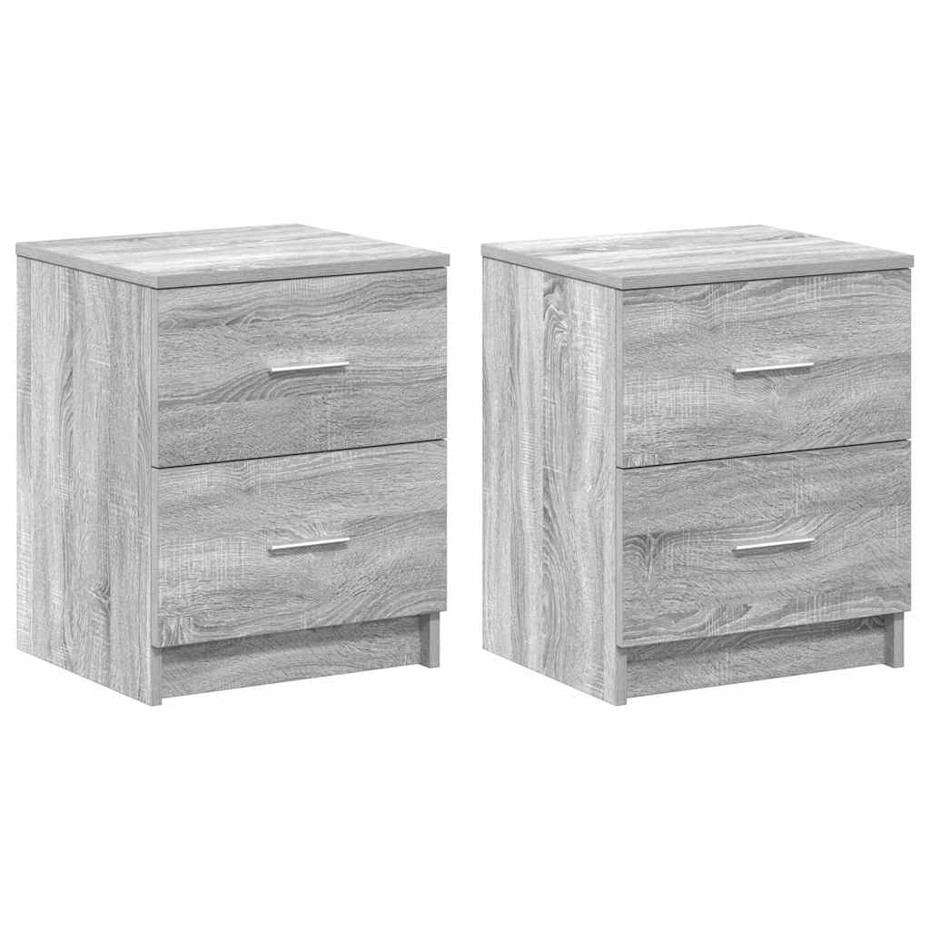 vidaXL Nachtkastjes 2 st met 2 lades 40x36x50 cm betongrijs - Aashly