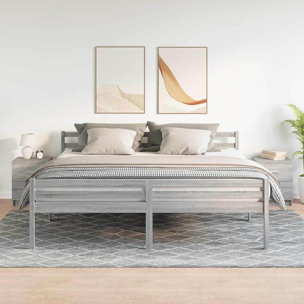 vidaXL Nachtkastjes 2 st met 2 lades 40x36x50 cm betongrijs - Aashly