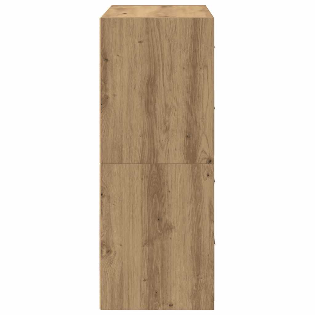 vidaXL Kast met 2 lades 60x31x40 cm bewerkt hout zwart eikenkleurig - Aashly