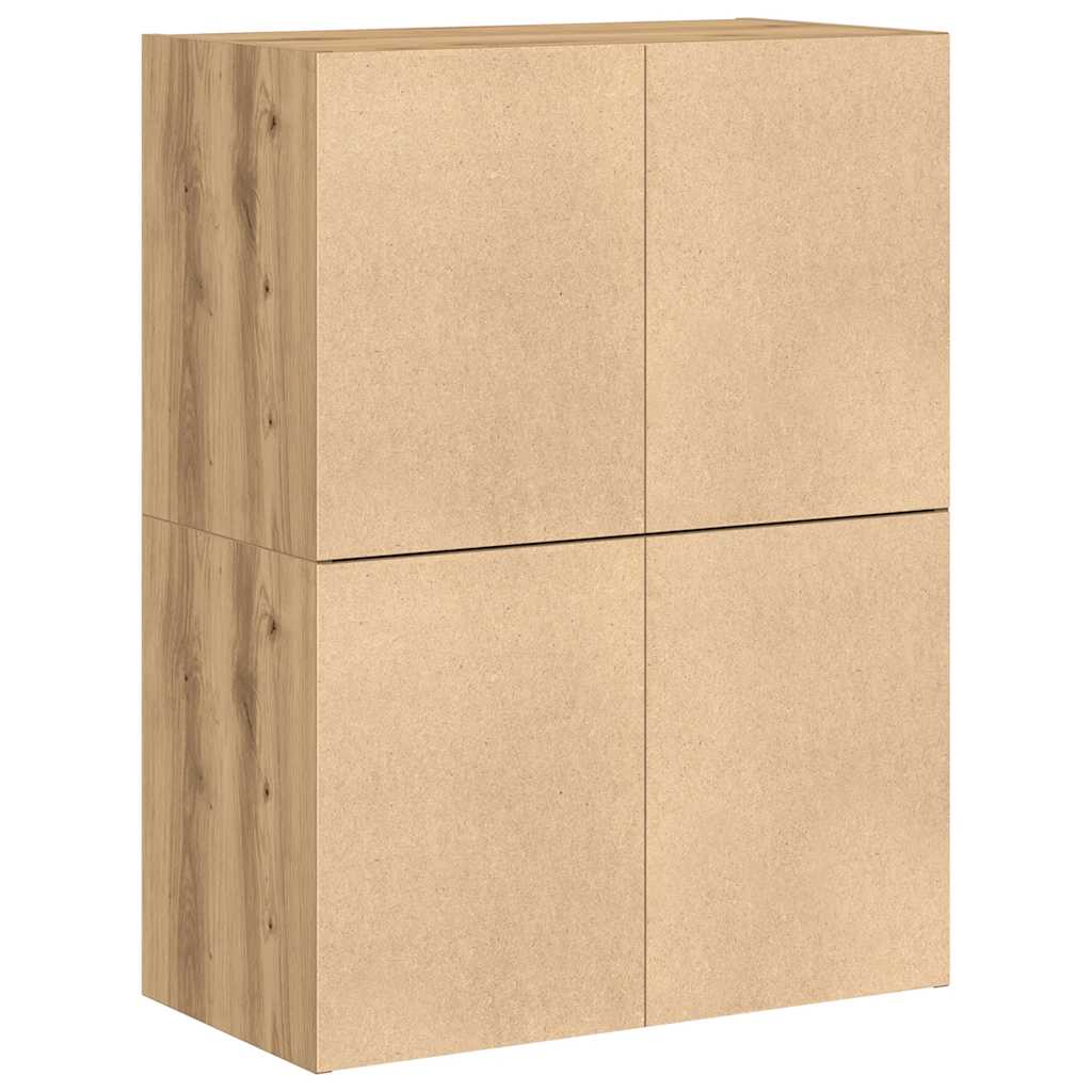 vidaXL Kast met 2 lades 60x31x40 cm bewerkt hout zwart eikenkleurig - Aashly