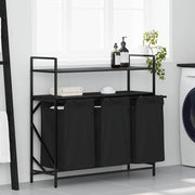 vidaXL Wasmand 3 vakken met planken bruin eikenkleurig - Aashly