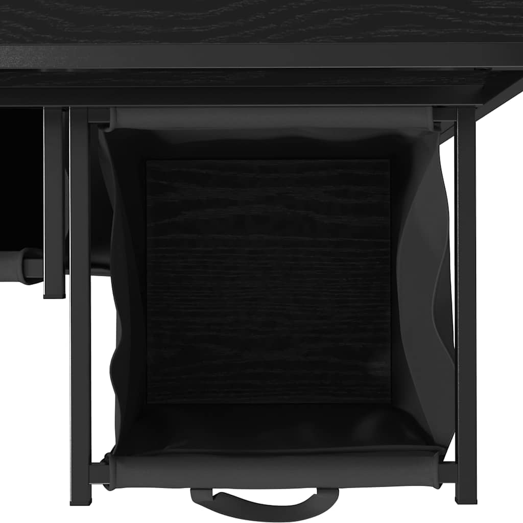 vidaXL Wasmand 3 vakken met planken bruin eikenkleurig - Aashly