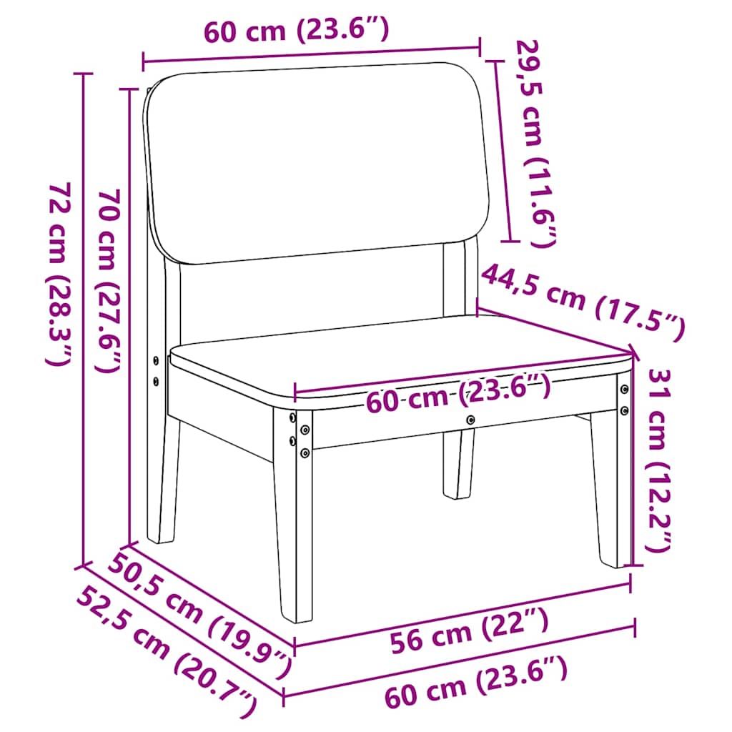 vidaXL Tuinstoel 60x52,5x72 cm geïmpregneerd grenenhout - Aashly
