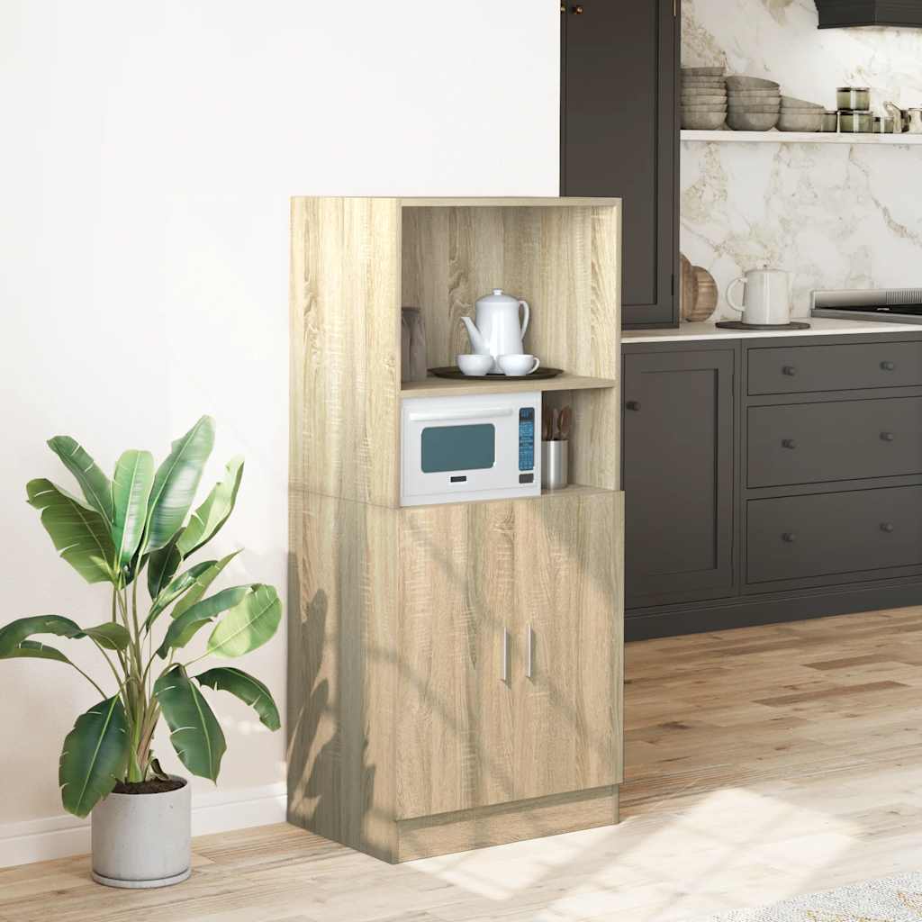 vidaXL Keukenkast 57x41,5x131,5 cm bewerkt hout sonoma eikenkleurig - Aashly