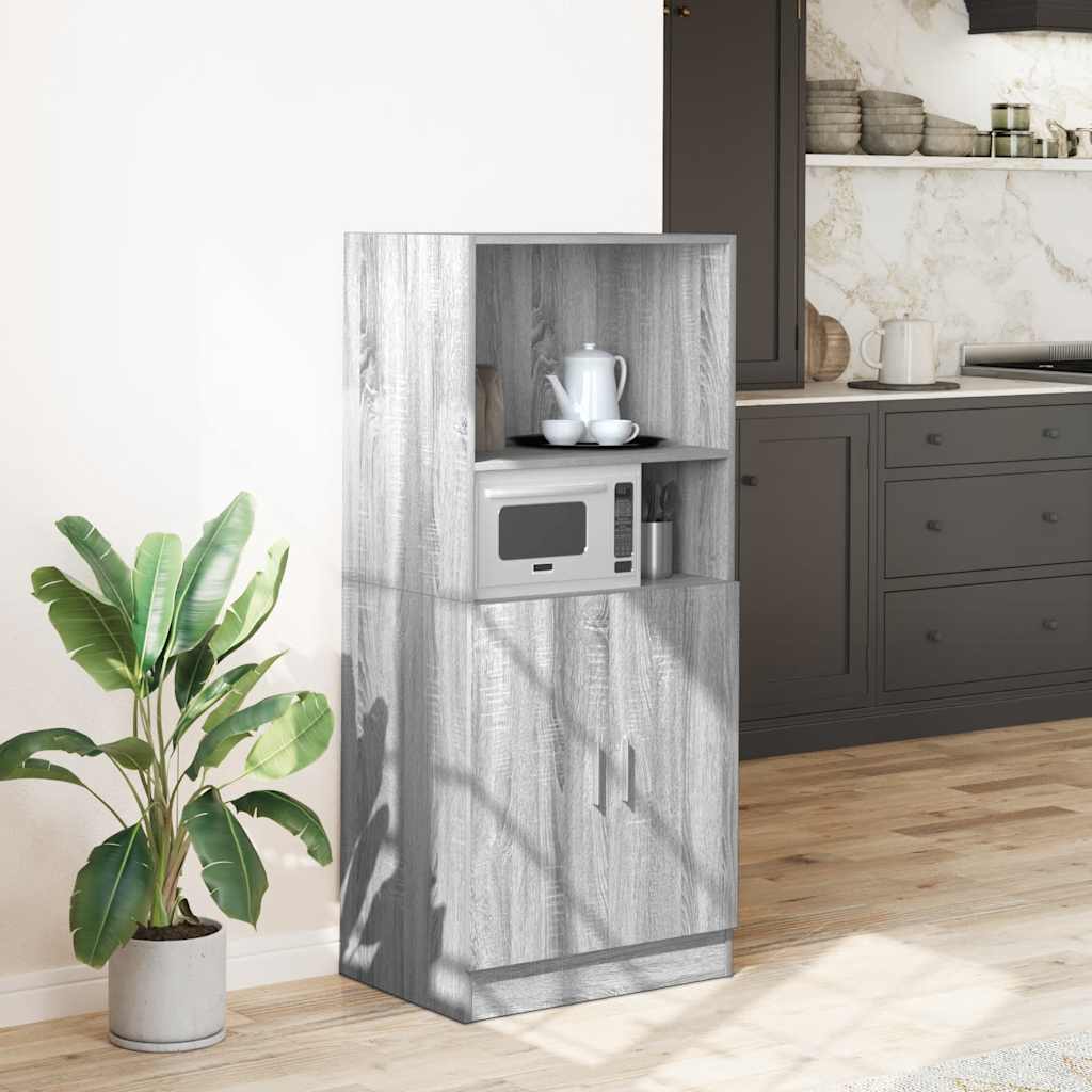 vidaXL Keukenkast 57x41,5x131,5 cm bewerkt hout sonoma eikenkleurig - Aashly
