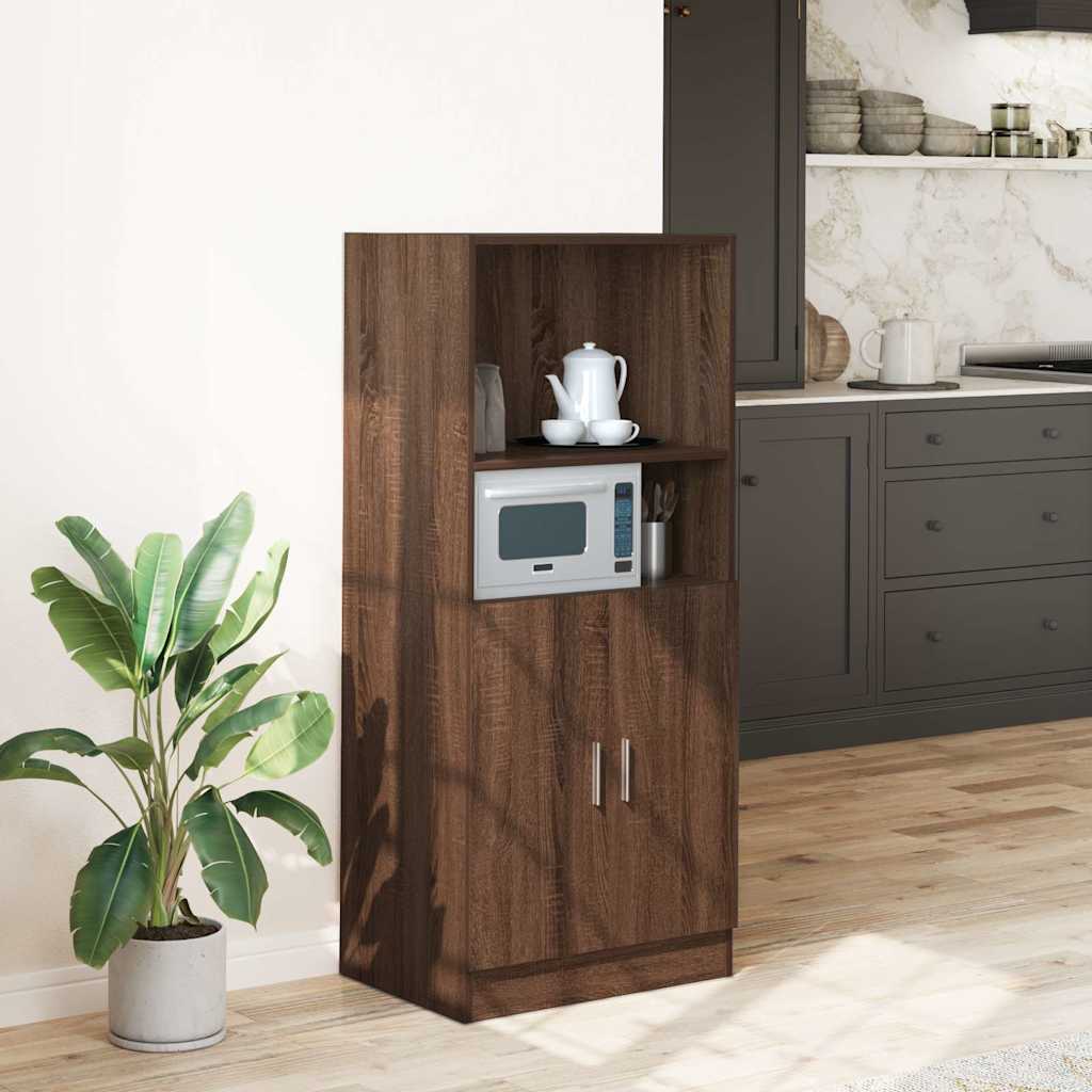 vidaXL Keukenkast 57x41,5x131,5 cm bewerkt hout sonoma eikenkleurig - Aashly