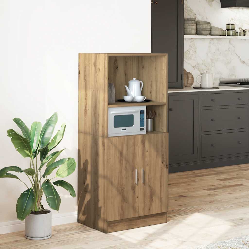 vidaXL Keukenkast 57x41,5x131,5 cm bewerkt hout sonoma eikenkleurig - Aashly