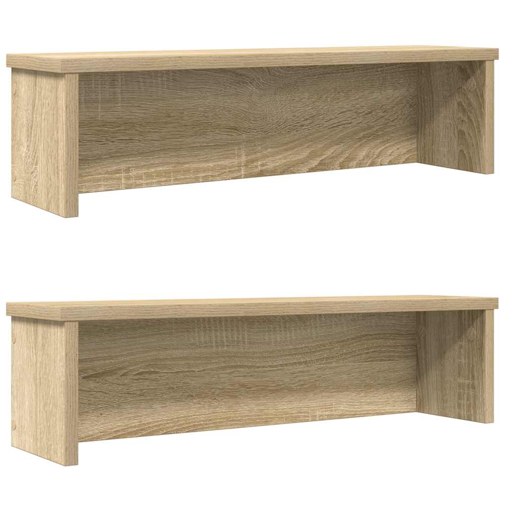 vidaXL Keukenrek stapelbaar 50x15x16 cm bewerkt hout betongrijs - Aashly