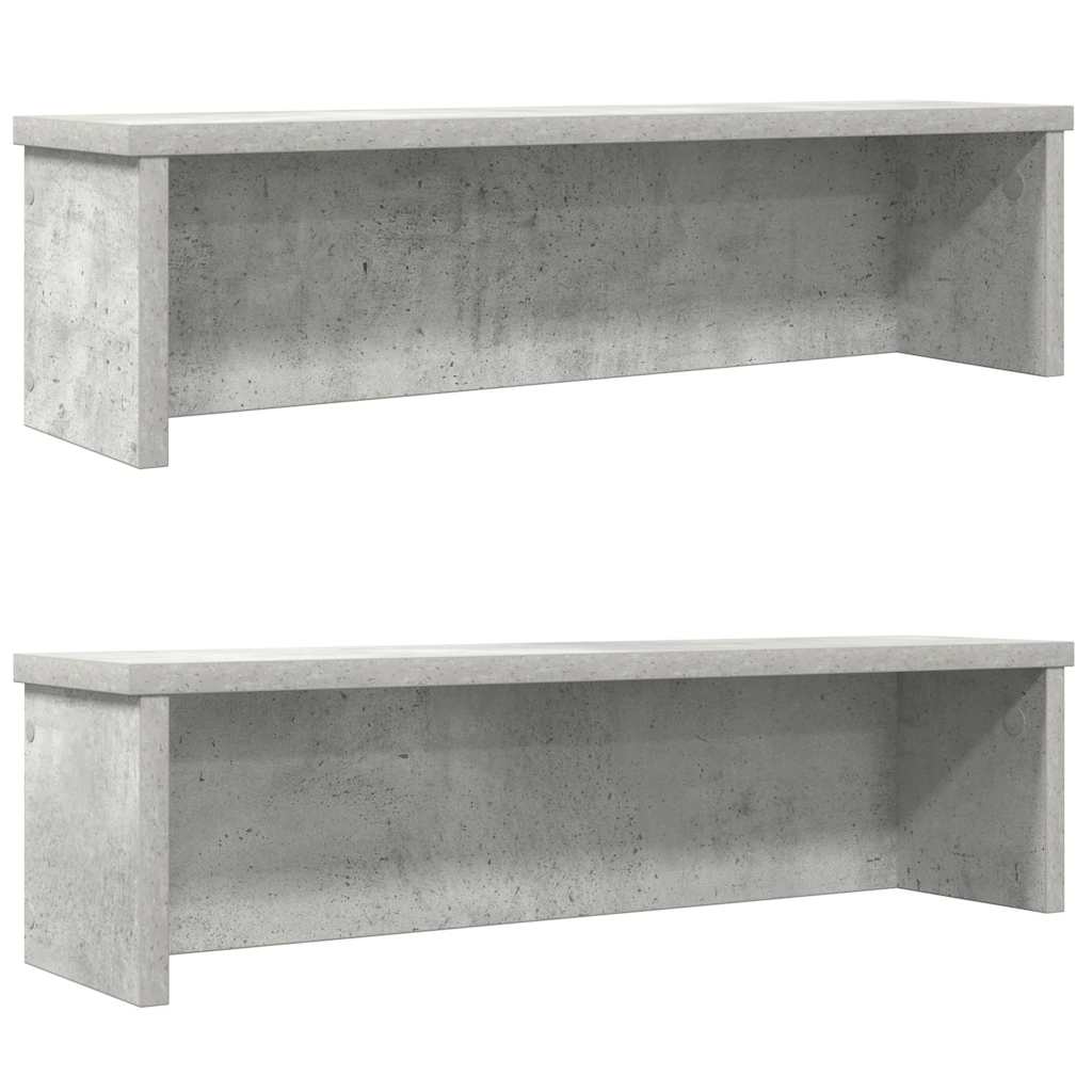vidaXL Keukenrek stapelbaar 50x15x16 cm bewerkt hout betongrijs - Aashly