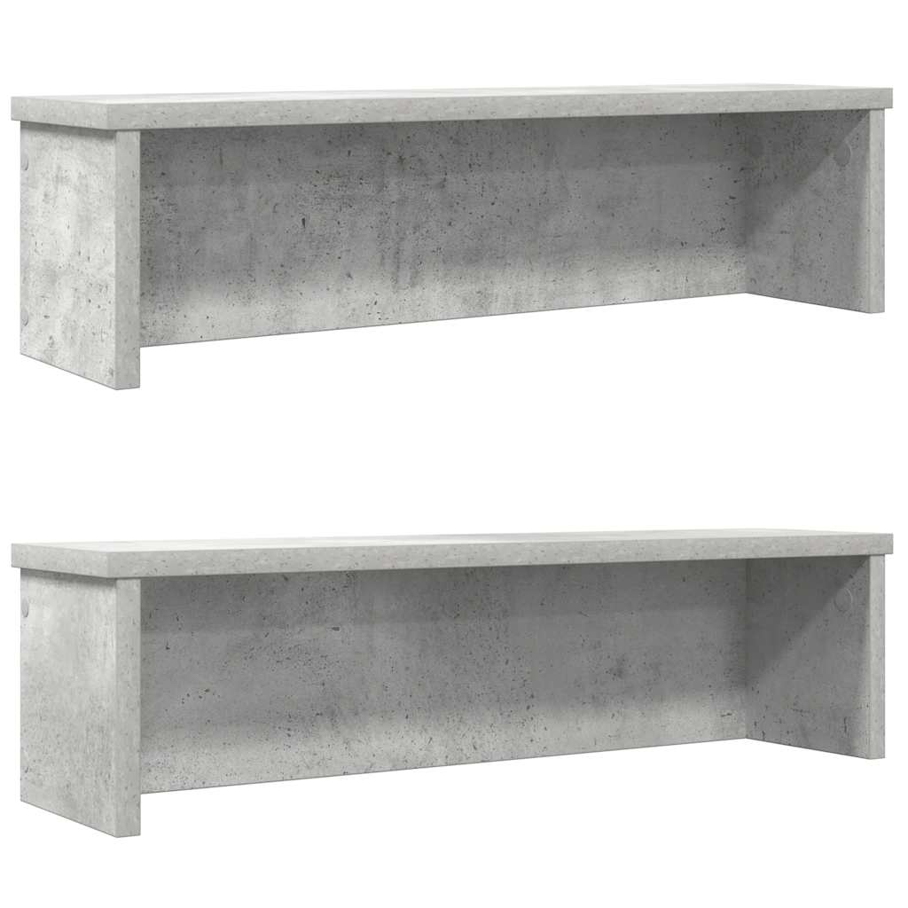 vidaXL Keukenrek stapelbaar 50x15x16 cm bewerkt hout betongrijs - Aashly