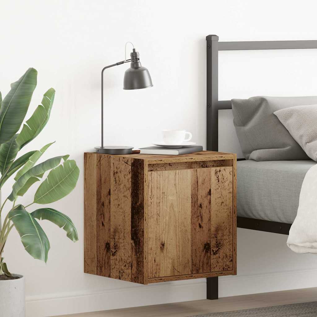 vidaXL Nachtkastje wandgemonteerd 38x34x40 cm gerookt eikenkleurig - Aashly