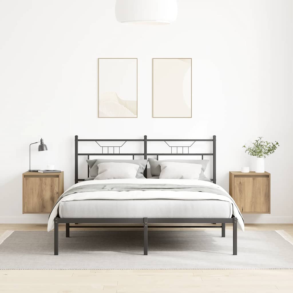 vidaXL Nachtkastje wandgemonteerd 38x34x40 cm gerookt eikenkleurig - Aashly