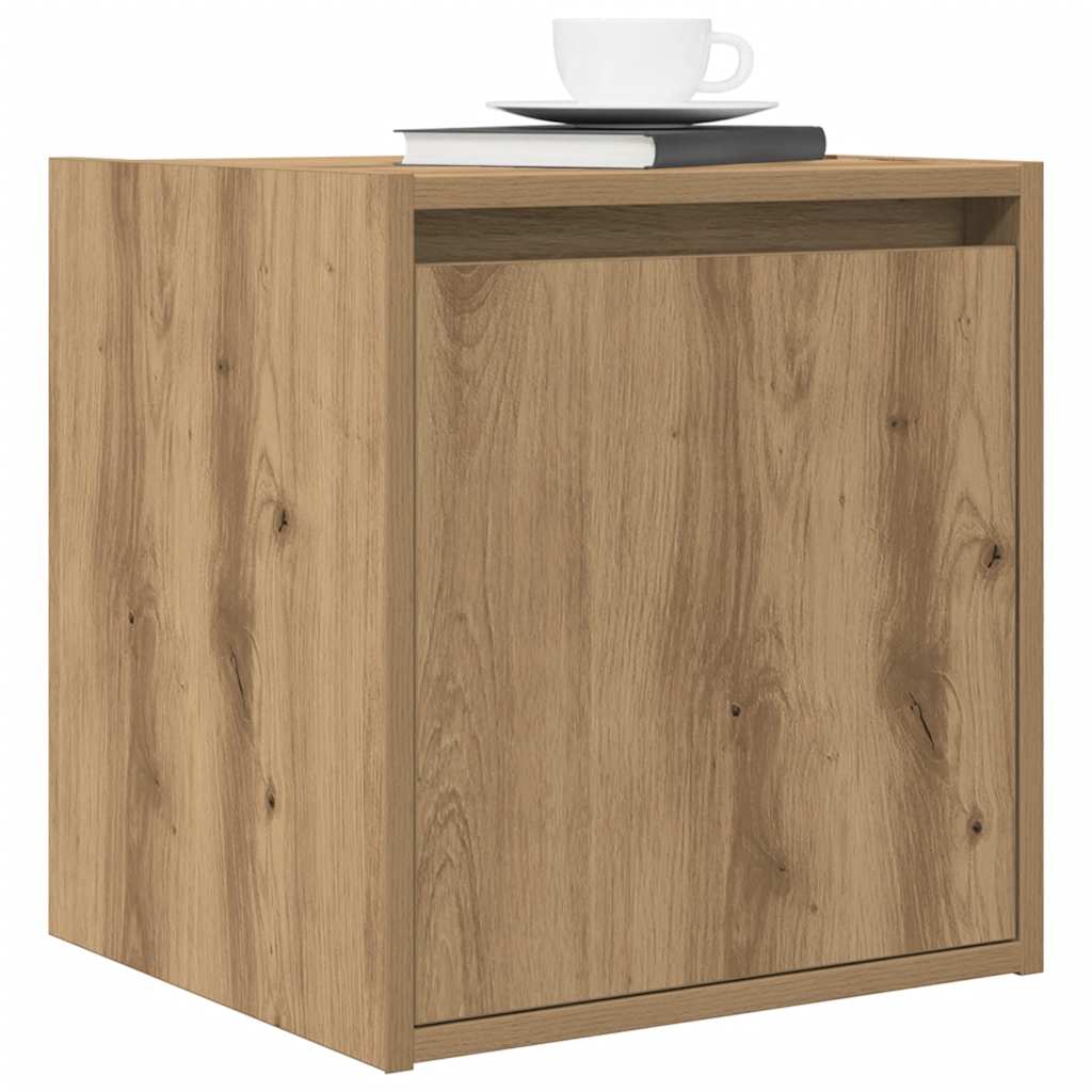 vidaXL Nachtkastje wandgemonteerd 38x34x40 cm gerookt eikenkleurig - Aashly