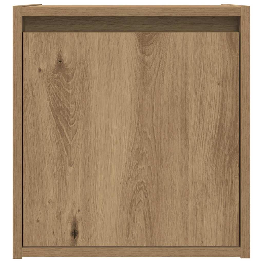 vidaXL Nachtkastje wandgemonteerd 38x34x40 cm gerookt eikenkleurig - Aashly