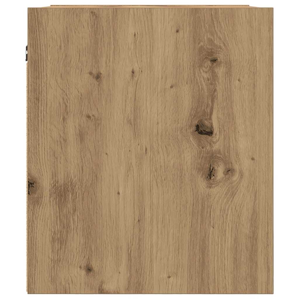 vidaXL Nachtkastje wandgemonteerd 38x34x40 cm gerookt eikenkleurig - Aashly