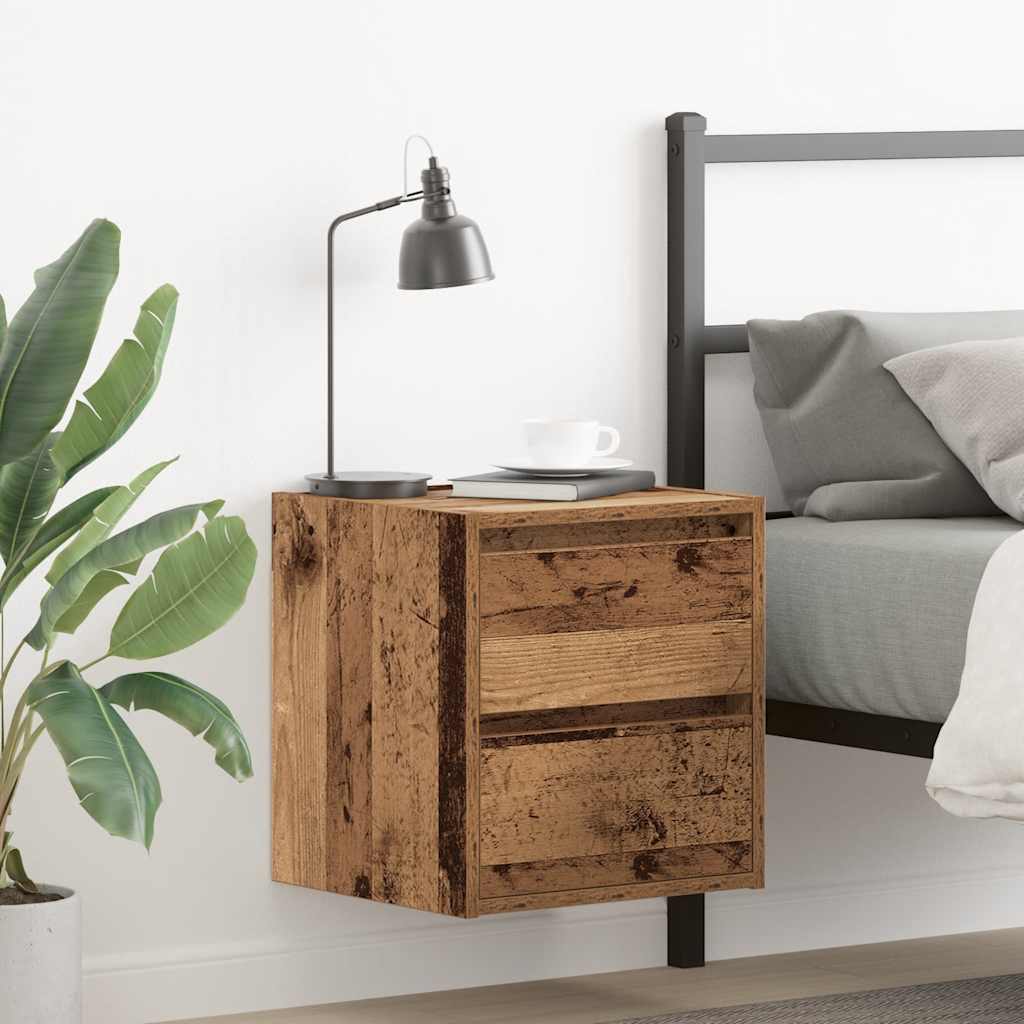 vidaXL Nachtkastjes 2 st wandgemonteerd 38x34x40 cm betongrijs - Aashly