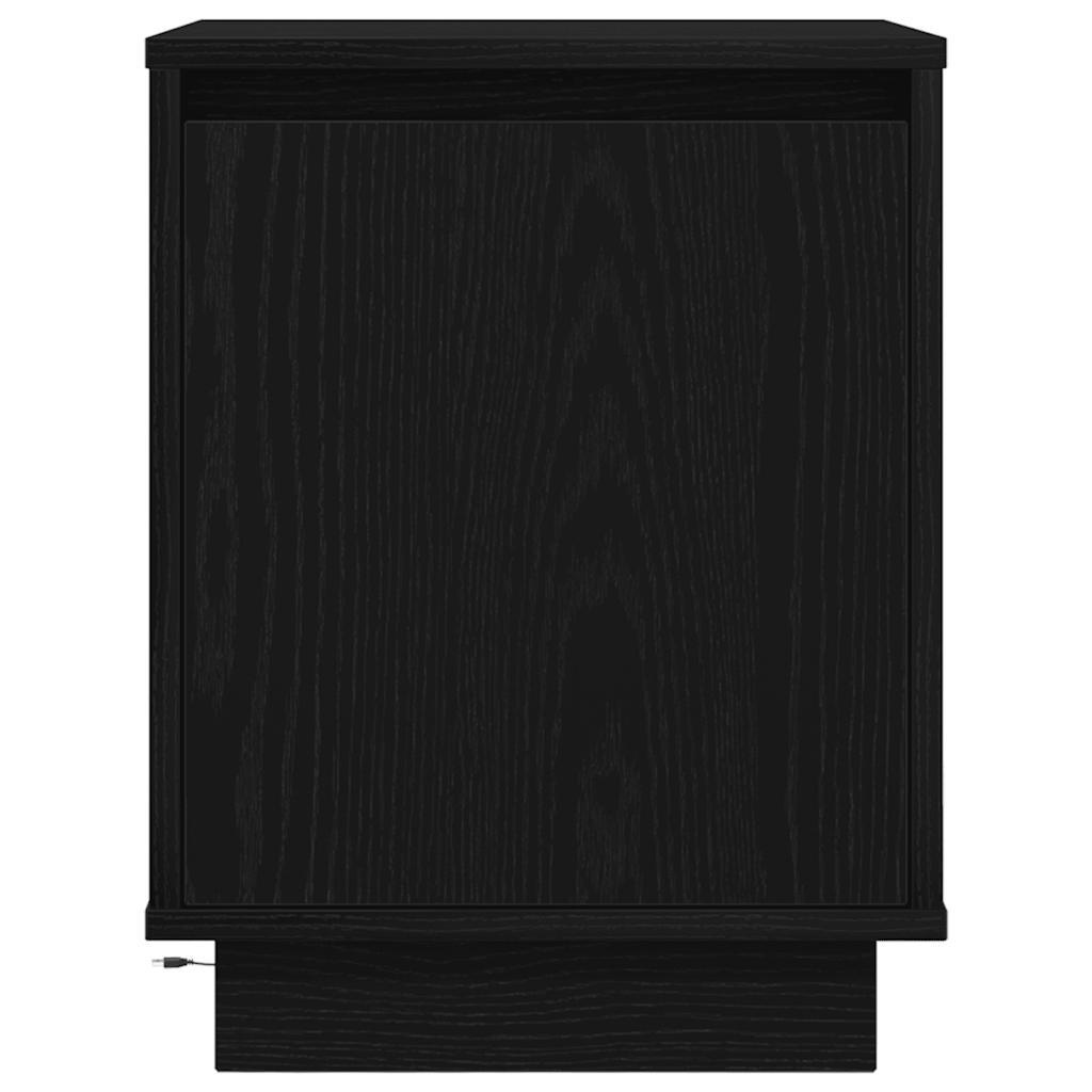 vidaXL Nachtkastje met LED-verlichting 38x34x50 cm bruin eiken - Aashly