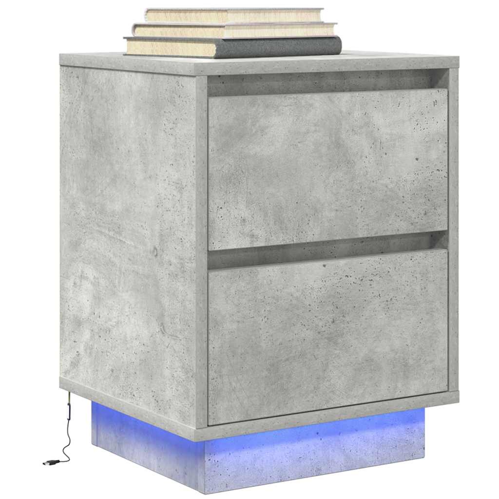 vidaXL Nachtkastjes met led-verlichting 2 st bruin eikenkleurig - Aashly