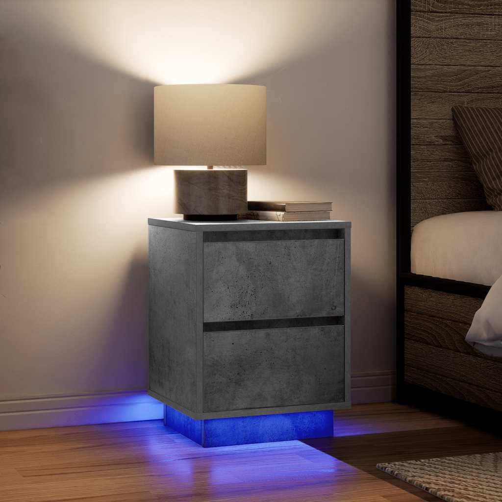 vidaXL Nachtkastjes met led-verlichting 2 st bruin eikenkleurig - Aashly