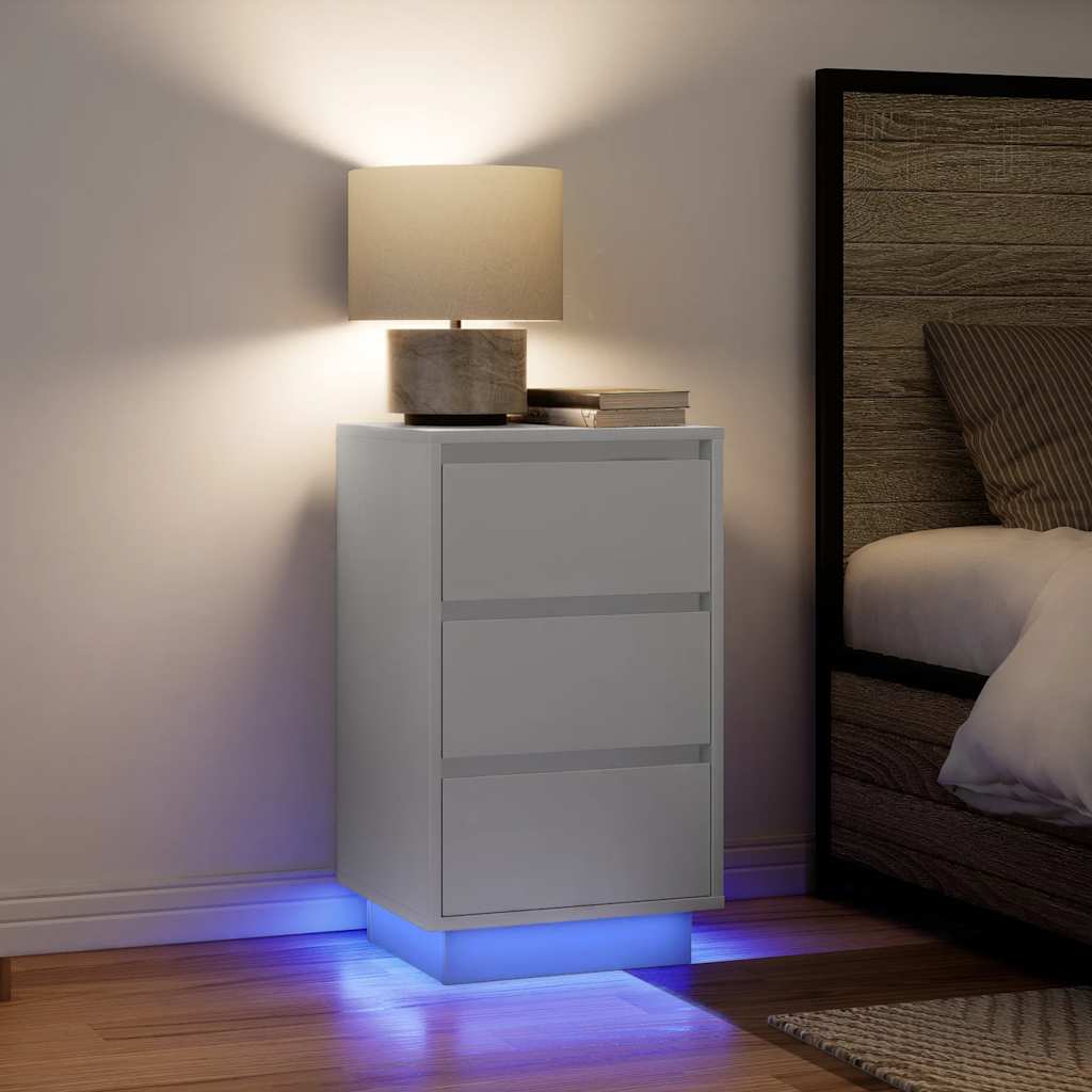 vidaXL Nachtkastjes met led-verlichting 2 st bruin eikenkleurig - Aashly