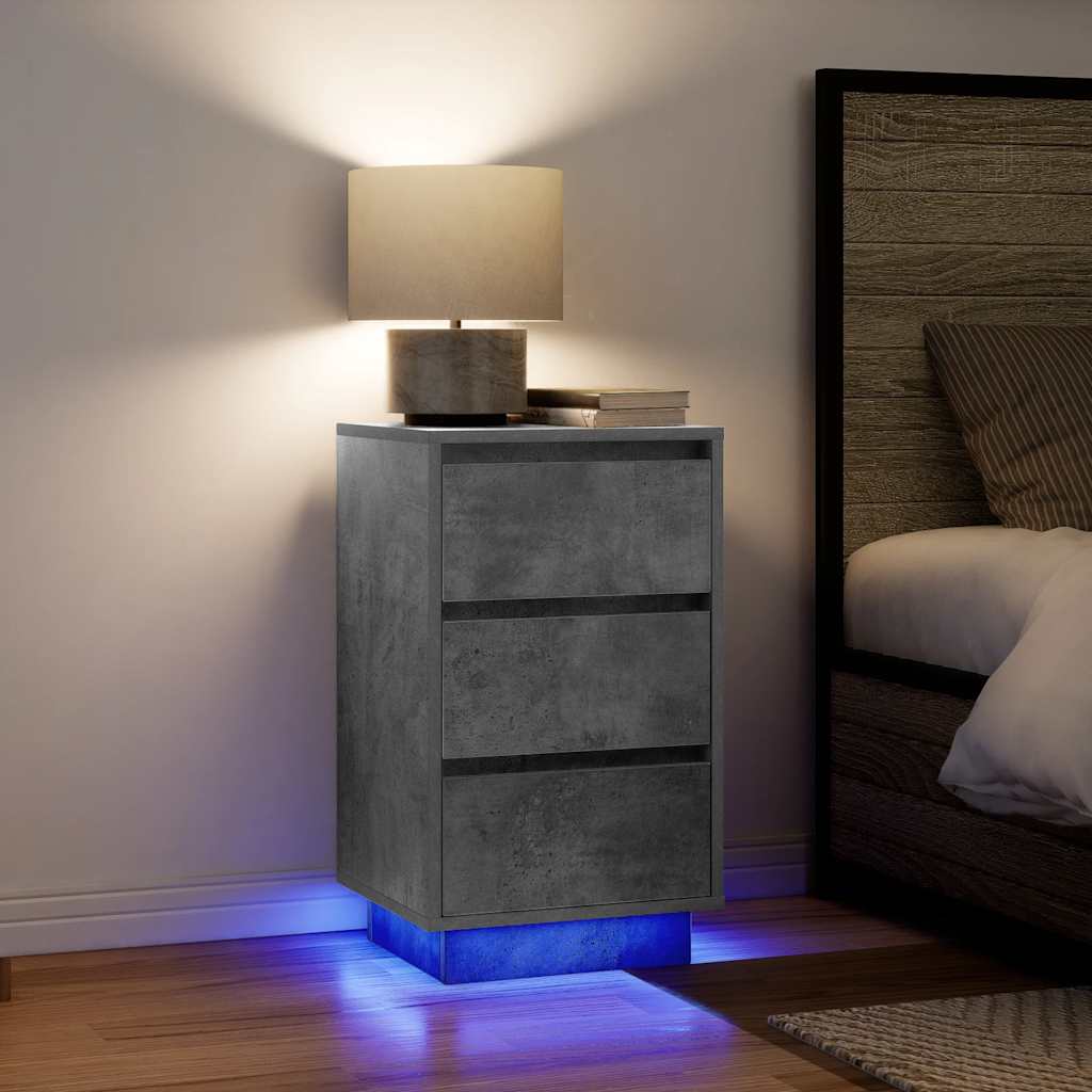 vidaXL Nachtkastjes met led-verlichting 2 st bruin eikenkleurig - Aashly