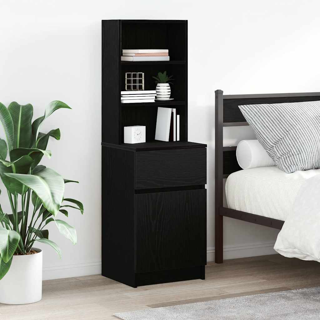 vidaXL Nachtkastje 39x35x125 cm bewerkt hout wit - Aashly