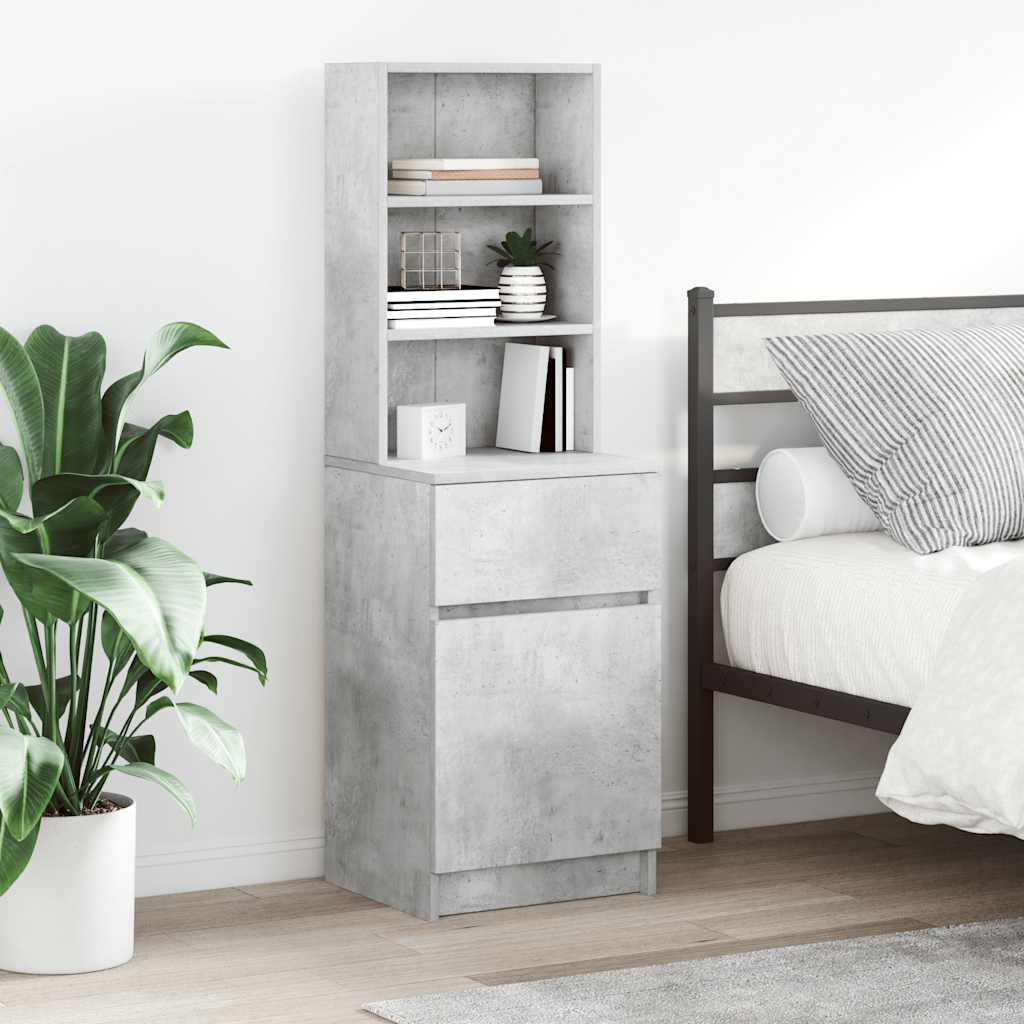 vidaXL Nachtkastje 39x35x125 cm bewerkt hout wit - Aashly