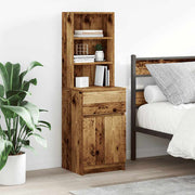 vidaXL Nachtkastje 39x35x125 cm bewerkt hout wit - Aashly