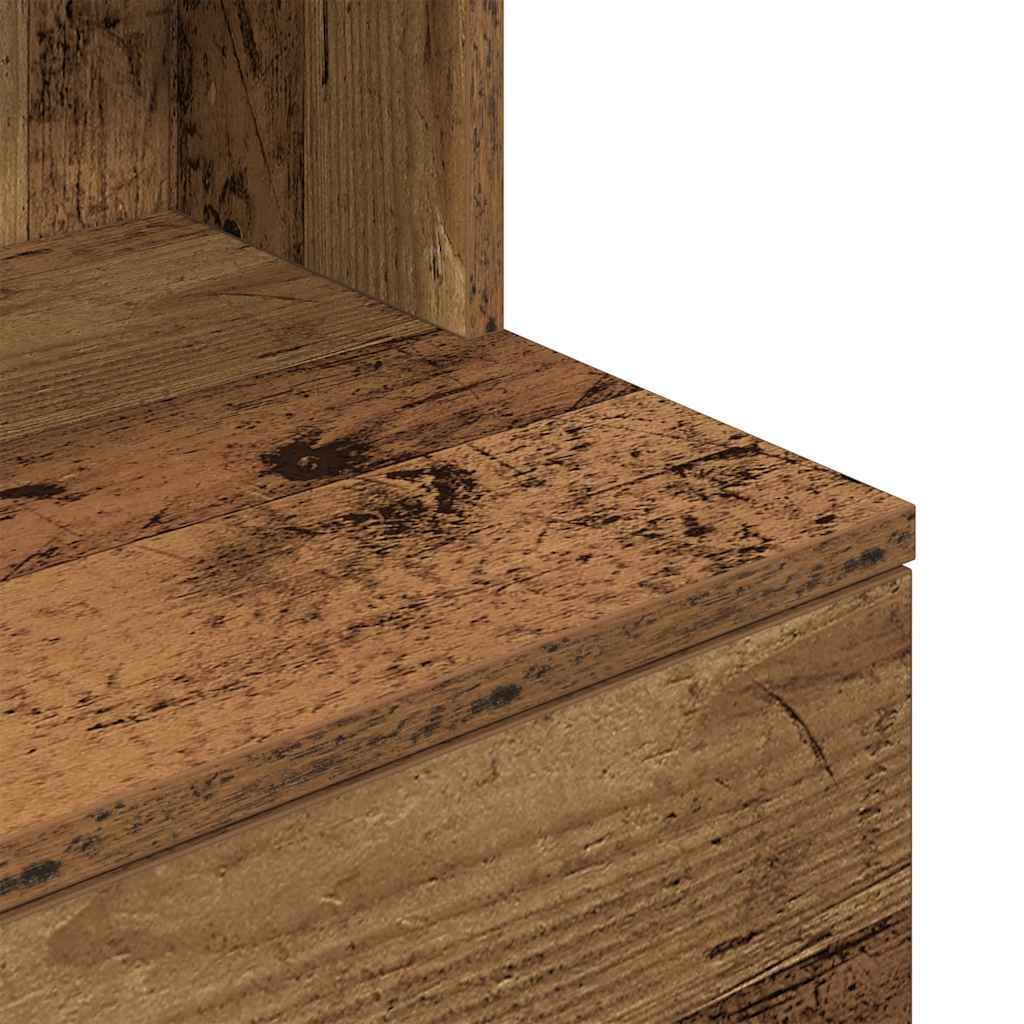 vidaXL Nachtkastje 39x35x125 cm bewerkt hout wit - Aashly